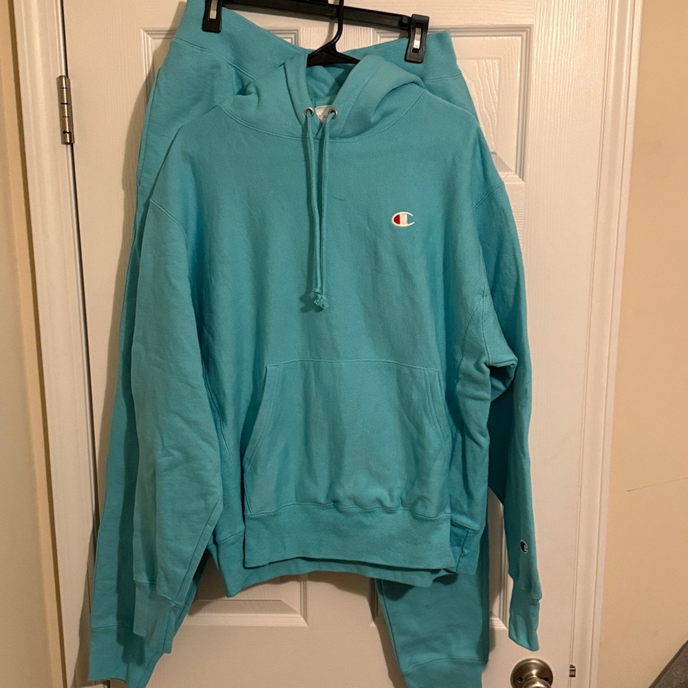 Champion Aqua /Teal Blue Hoodie and Joggers